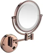 Wall Mounted Magnifying Mirror, 360° Swivel Extendable Cosmetic Vanity Round Shaving Bathroom Magnification Mirror for Men and Women