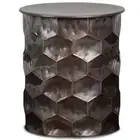 Maklaine Industrial 17" W Metal Storage Accent Side Table in Antique Bronze