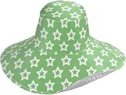 [Yoogain] Green Simple Minimalist Stars Foldable Sun Hats for Women Beach for Garden Decorative Hats with uv Protection for Ladies Sunproof Gorra para el sol, Green Simple Minimalist Stars, One Size
