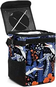 Car Trash Can with Lid,Bag Hanging Storage Pockets Leak-Proof,Portable Garbage Bin,Animal Plant Wolf