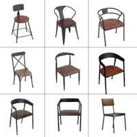 在飛比找ETMall東森購物網優惠-北歐美式復古實木餐椅餐桌椅咖啡椅辦公椅電腦椅鐵藝木椅書椅子
