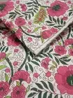 Indian Cotton Pink Kantha Quilt Coverlet Blanket Hand Block Print Bedspread Art