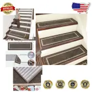 Soft Polyester Stair Mats - 28x9 Inches Non-Slip Runners for Kids & Pets, 7 PCS