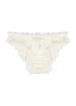 Love Stories Lola Embroidered Stretch-silk Satin Briefs - Off White S (UK8-10 / S)