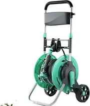 Hose Pipe Holder Large 50M/164FT Garden Hose Reel Set, Compact Hose Reel Rack Trolly with Wheels, Portable Garden Hose Holder Outdoor Water Hose Reel,for Outside Garden Watering Car Washing Hose Pipe