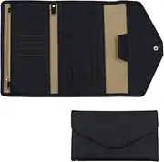 [Chihutown] RFID Blocking Travel Wallet Passport Holder With Card Slots, Cover Case for Passport and Credit Cards (Black)