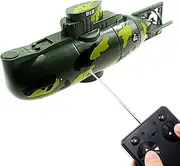 Tipmant Mini RC Submarine Remote Control Boat Ship Military Model Electronic Water Toy Waterproof Diving for Swimming Pool, Fish Tank Kids Gift (Green)