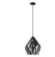 Eglo Carlton 1 1-Light Black and Silver Pendant, Free Shipping!