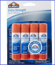Elmer's-E5010 Extra Strength Glue Sticks Quick Drying, Acid Free, 0.28 oz, 4ct*