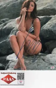 LUCY MECKLENBURGH ENGLISH MODEL & TV STAR SIGNED STUNNING SWIMSUIT PHOTO PAAS