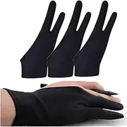 3PCS Artist Drawing Glove, Graphics Drawing Two Finger Graphic Glove Both for Paper Sketching, iPad, Graphics Drawing Tablet, Suitable for Left and Right Hand