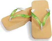 Hajime(一歩) [One Step] [Hajime] Geta Geta Clogs, Soft and Water Resistant, Made of Sponge, 10.6 inches (27 cm), BE/Fireworks x Green, Fireworks x Green (Hanabi x Green/27), Hannabi × Green, 27.0 cm