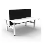 1500Mm 2Person Workstation With Screen Natural White And White