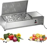 Commercial Fresh-Keeping Cabinet, Desktop Salad Cabinet Glass Salad Table Pizza Sprinkle Table Dessert Refrigerated Display Cabinet,A
