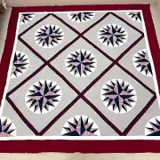 Handmade Houston Stars Cotton Fabric Patchwork Queen Size quilt top/topper
