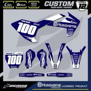 HUSQVARNA TC50 TC65 MOTOCROSS GRAPHICS CUSTOM MX GRAPHICS KIT 50 65 BLOK BLU/WHI