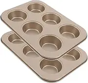 MOTHNUR 6-Cavity Muffin Pan Nonstick Mini Cake Pans Small Baking Pans for Cupcake Muffin Toast Efficient Baking Supplies