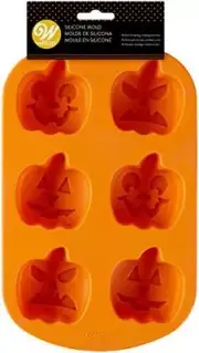 Wilton Jack-O-Lantern Non-Stick Silicone Mold, 6-Cavity