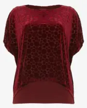 Phase Eight Selma Spot Top Burgundy Womens Size UK 8 #REF51