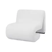 Bengtaz Corduroy Armless Curved Accent Chair Snow White