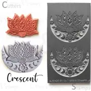 CRESCENT Texture Mat and Cutter for Polymer clay | Textures for Clay imprints
