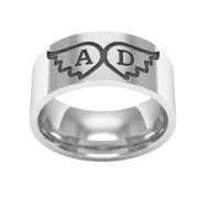 Angel Wings 925 Sterling Silver Band Ring Name Engraved Promise Ring Unique Gift