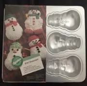 Wilton ~ Mini Snowmen Cake Pan ~ 6 Individual Snowmen 1992 - NEW