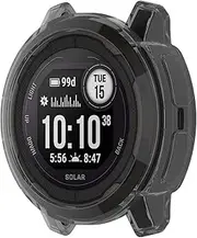 TPU Transparent Case Compatible with Garmin instinct 2s, Disscool Soft Anti Drop TPU Protective Cover for Garmin instinct 2s (TPU Black)