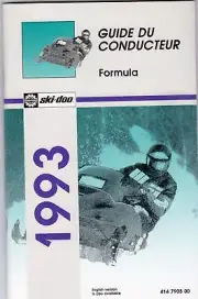 1993 SKI-DOO FORMULA,MACH 1 PLUS X OWNERS MANUAL FRENCH