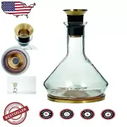 Clear Glass Wine Decanter Set with Strainer, Aerator & Drip-Resistant Coaster