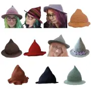 Lady Halloween Witch Hat Crochet Wizard Hat Cosplay Party Headwear Photo