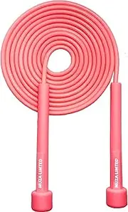 Muza Skipping rope adult for Home Exercise & Body Fitness men, women and kids | speed jumping rope with non slip handle | Adjustable skipping rope for Fitness, Crossfit and MMA (Pink)