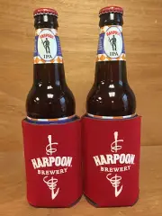Harpoon Brewery Beer Koozie Can Bottle Cooler Huggie 2 Pk - NEW & Free Shipping