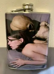 Alien Couple Weird Surrealistic 8oz Stainless Steel Flask Drinking Liquor