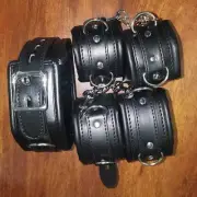 PU Leather Soft Padded Bondage Handcuffs Wrist Cuffs Ankle Cuffs Restraints BDSM