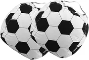 MOLUCKFU 2pcs Storage Bag Soccer Ball Design Soft Canvas Cover for Organizing Stuffed Animals Clothes and Books Comfortable Household