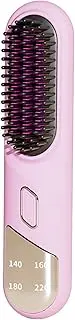 Nebula-X ECO Cordless Hair Straightener Brush, Portable Mini Ionic Straightening Comb for Travel, Women (makaron pink)