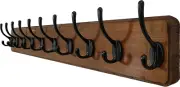 Rustic Coat Rack Wall Mount,10 Hooks,38 9/16" Long Coat Hooks Wall Mounted,16’’