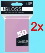 100 ULTRA PRO GLOSS PINK STANDARD Card Sleeves Deck Protectors mtg ccg tcg