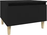 End Table with Drawer, Square Side Table for Small Spaces, Modern Farmhouse Living Room Coffee Table, Black 50x46x35 cm Engineered Wood