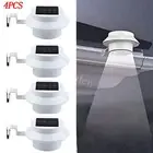 4X LED Solar Powered Light Outdoor Garden Security Wall Fence Gutter Yard Lights