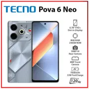 NEW TECNO Pova 6 Neo 8GB+256GB SILVER Dual SIM Unlocked Android Cell Phone