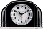 Crosley Vintage Art Deco Analog Alarm Clock, Quiet Sweep Non-Ticking, Black
