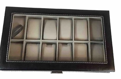 Watch Display Case 12 Slot New In The Original Box Large View AreaThru Glass Top