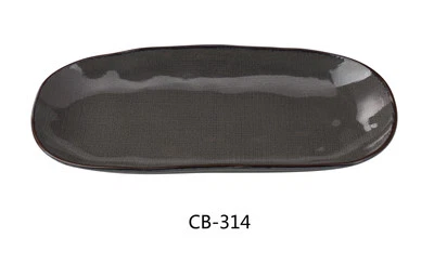 Yanco China CB-314 Cowboy Basket Weave China 14" x 8" Serving Plate - 1 Doz