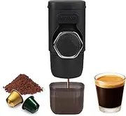 Portable Espresso Maker, 2 in 1 Small Travel Coffee Machine for Ground Coffee & Capsule, Manually Operated, 15 Bar Small Handheld Coffee Machine for Camping, Travel