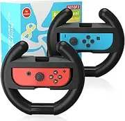 Switch Steering Wheel for Nintendo Switch, Racing Wheel to Play Mario Kart 8 Deluxe Compatible with JoyCon, Nintendo Switch Accessories Gift for Mario Kart - 2 Packs