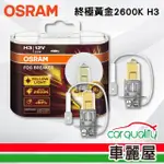 【OSRAM 歐司朗】終極黃金汽車燈泡2600K H3 2入(車麗屋)