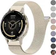 18mm Metal Bands for Garmin Venu 3S / Venu 2S / Vivoactive 4S / Vivomove 3S / Forerunner 265s Watch Bands, Quick Release Stainless Steel Metal Replacement Wristband Strap for Garmin Forerunner