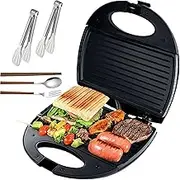 Sandwich Maker, 750w Indoor Electric Panini Press Grill with Non-Stick Coating, Double-Sided Constant Temperature Heating, Anti-Scald Handle, Easy to Clean,for Indoor Barbecue, Steak